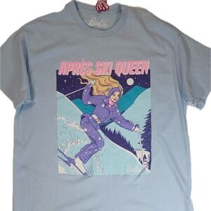 Barbie‎ Shirt Womens Large Blue Après Ski Queen Graphic Tee T-Shirt 100% Cotton